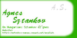 agnes sztankov business card